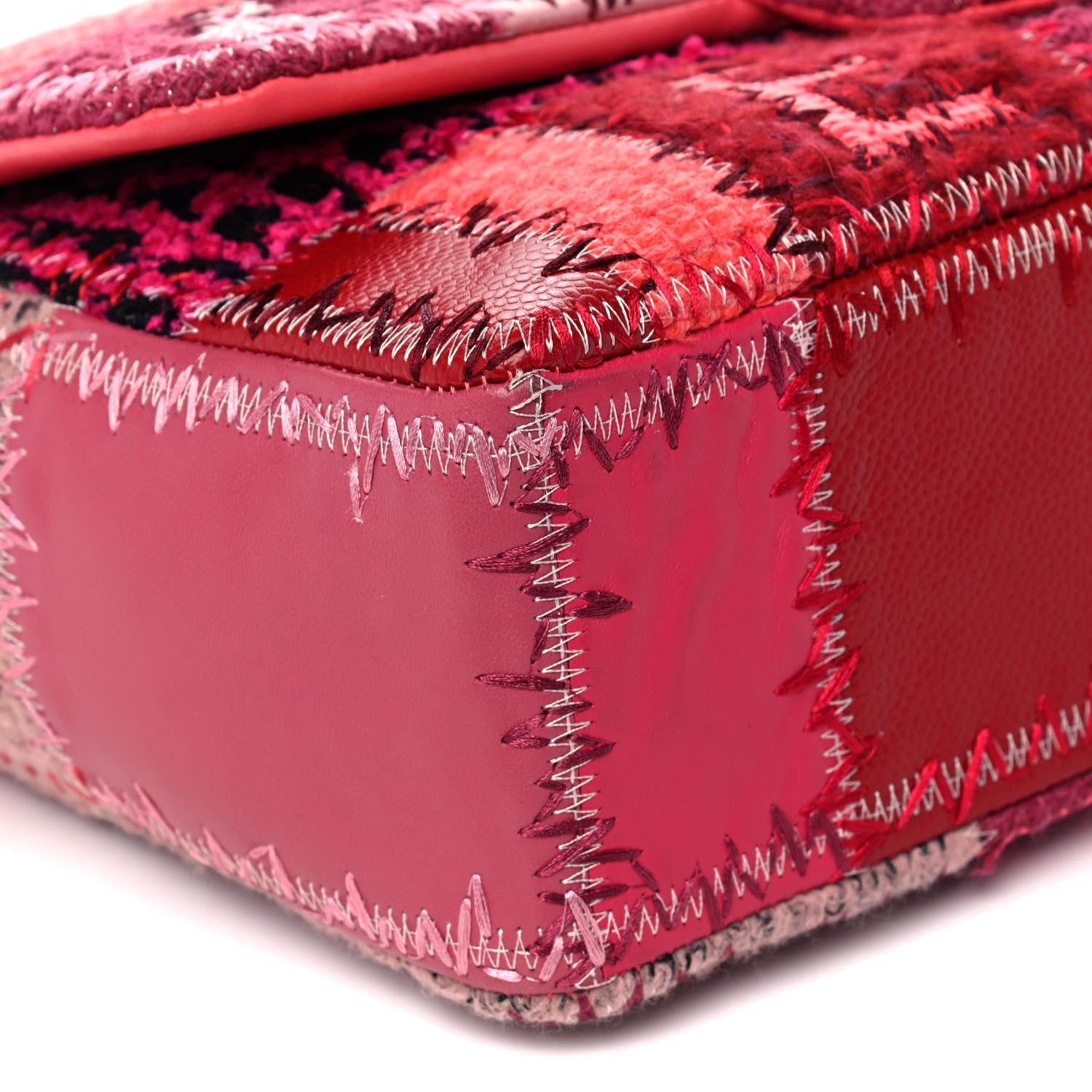 Chanel Tweed Patchwork Jumbo Single Flap Pink 9 of 12
