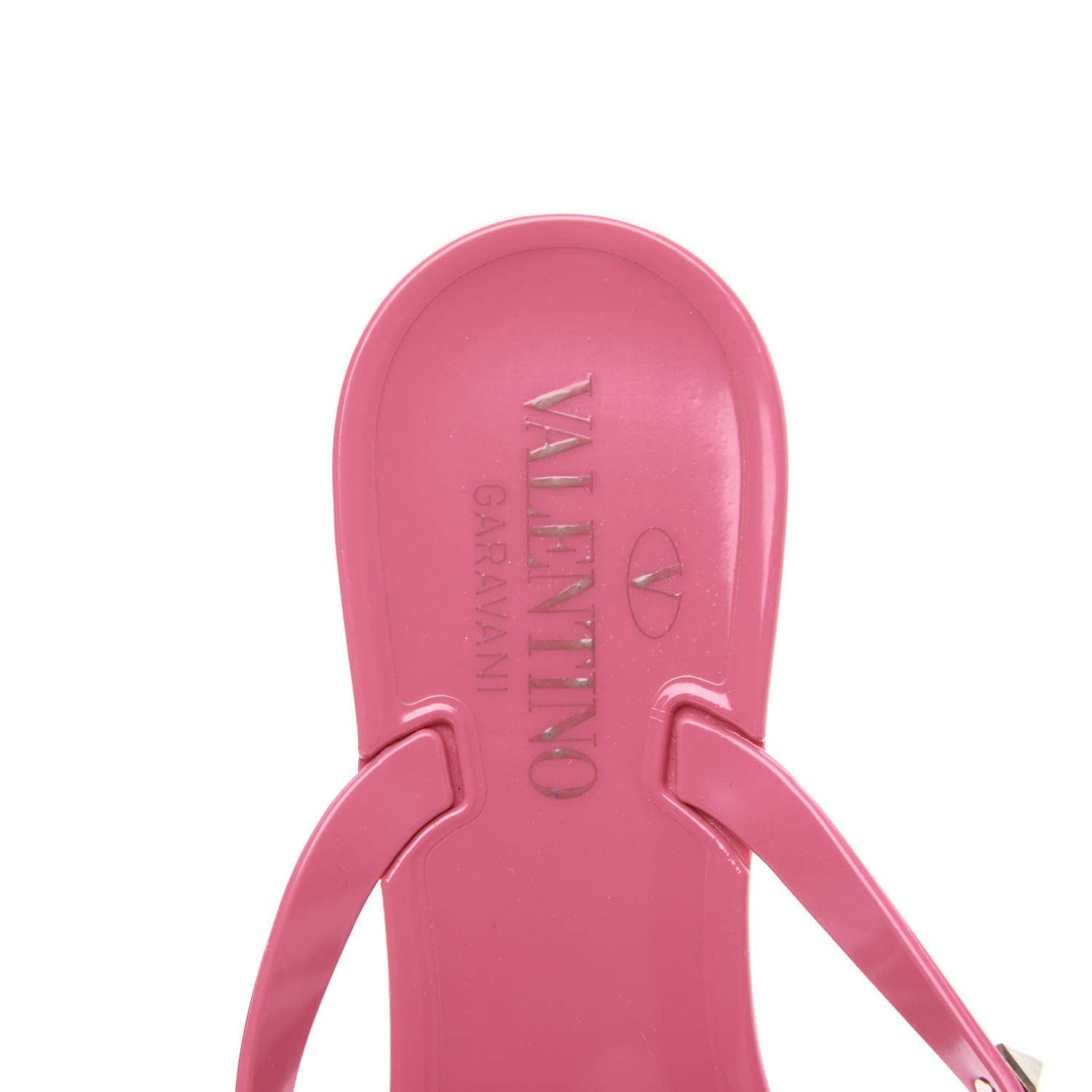 Valentino Garavani PVC Jelly Rockstud Bow Thong Sandals 36 Pink 8 of 9