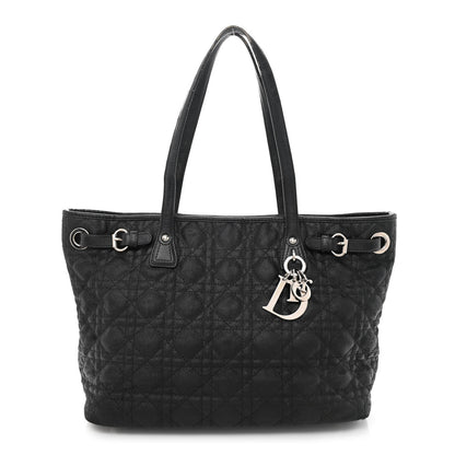 Christian Dior Coated Canvas Cannage Small Panarea Tote Black 1 of 15