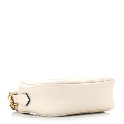 Gucci Calfskin Matelasse Mini GG Marmont Chain Shoulder Bag White 4 of 12