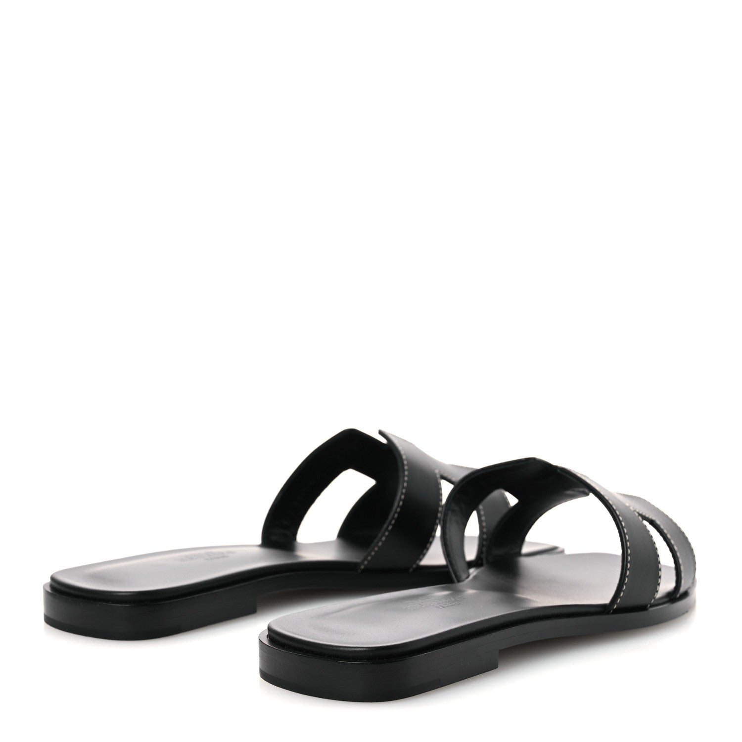 Hermes Box Calfskin Oran Sandals 36 Black 5 of 11