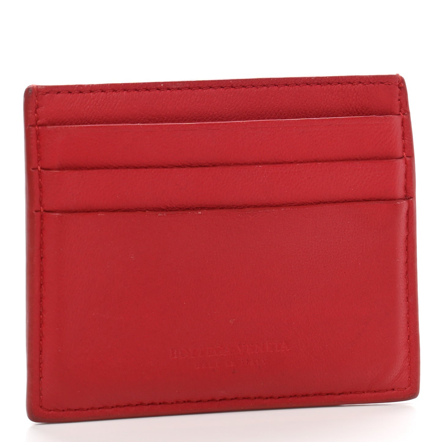 Nappa Maxi Intrecciato Card Holder Red