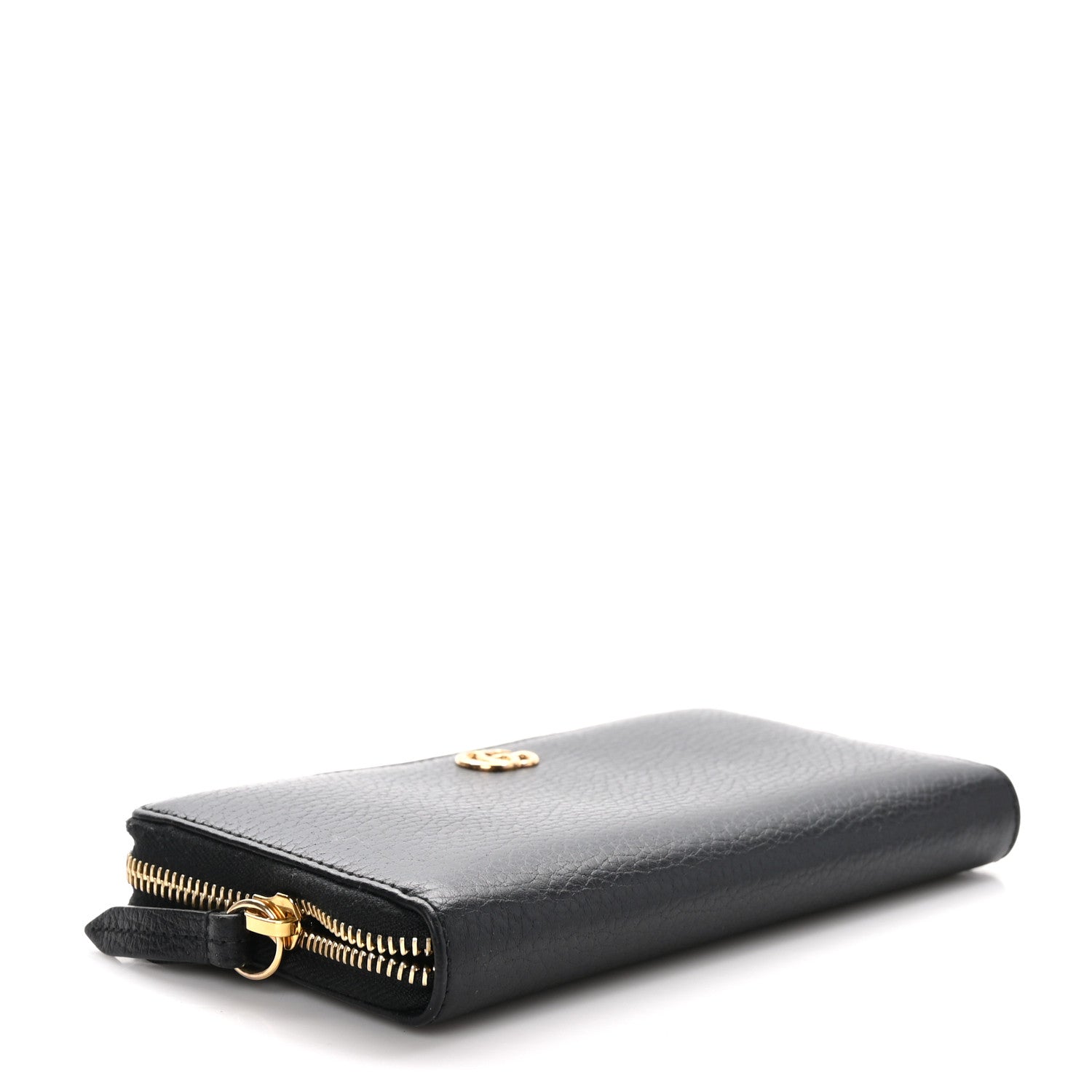 Gucci Dollar Calfskin GG Marmont Zip Around Wallet Black 4 of 11