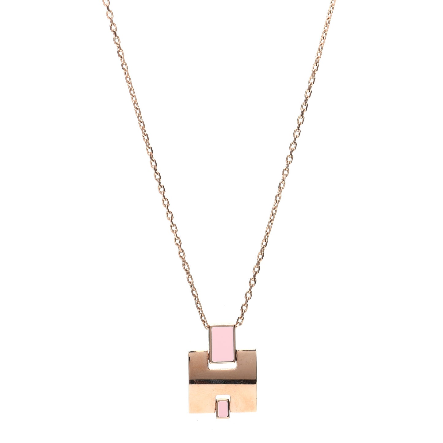 Rose Gold Plated Lacquered Eileen Pendant Necklace Rose Dragee