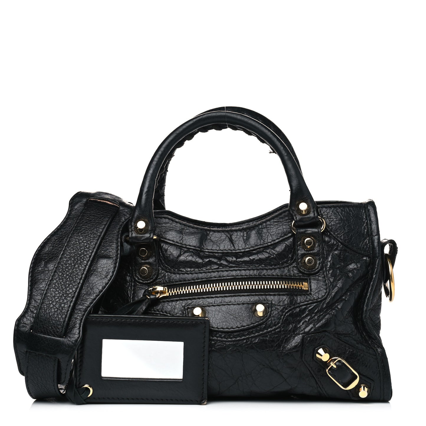 Agneau Classic Gold Hardware Mini City Black