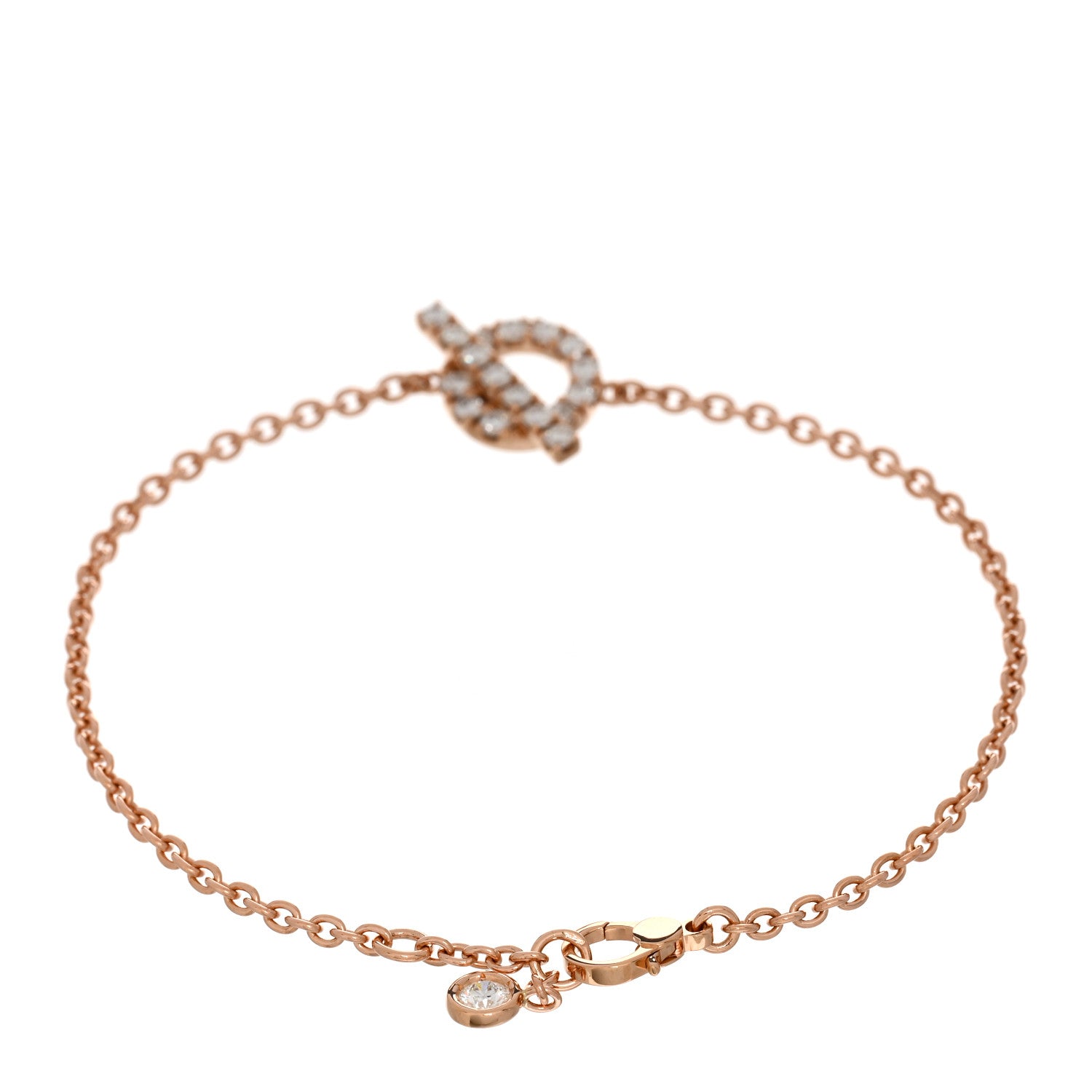 Hermes 18K Rose Gold Diamond Finesse Bracelet ST 2 of 4