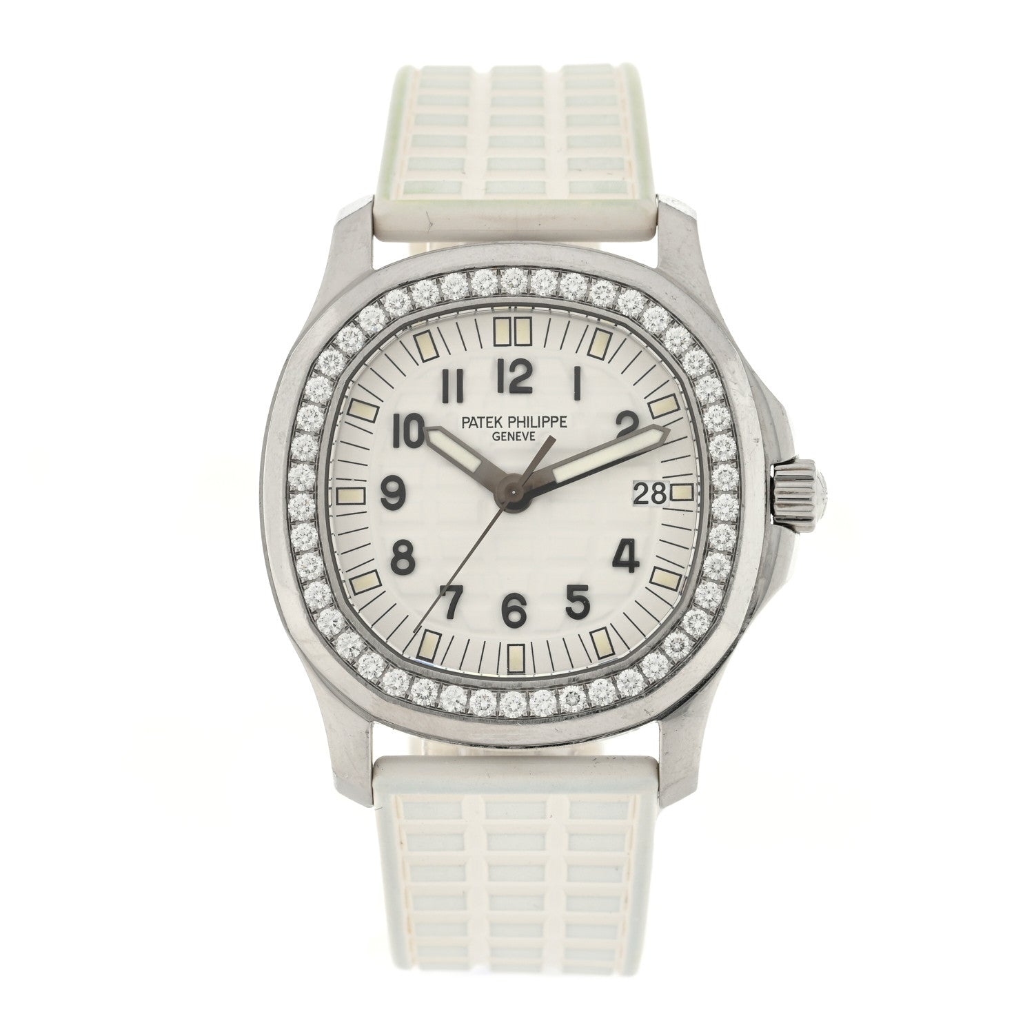 Patek Philippe Stainless Steel Rubber Diamond Bezel 36mm Aquanaut Automatic Watch White 5067A-011 1 of 5
