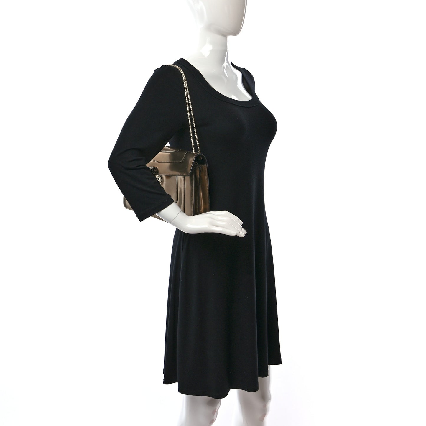 Metallic Calfskin Serpenti Forever Crossbody Bag Bronze