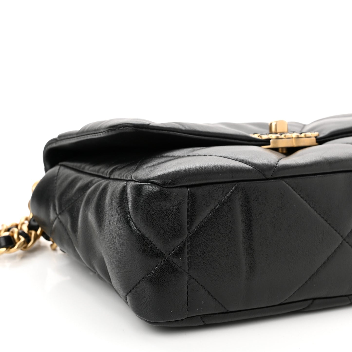 Goatskin Quilted Medium Chanel 19 Flap Black
