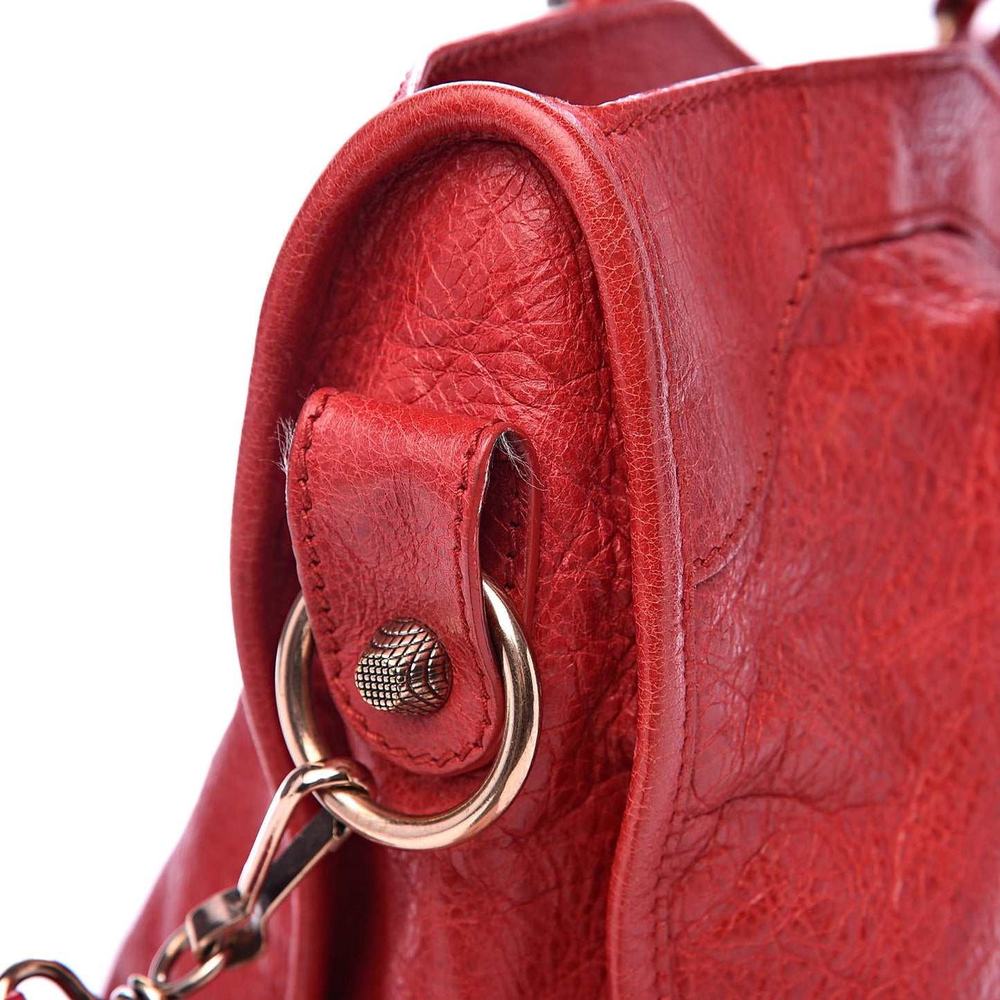Agneau Giant 12 Rose Gold Hardware City Rouge Coquelicot