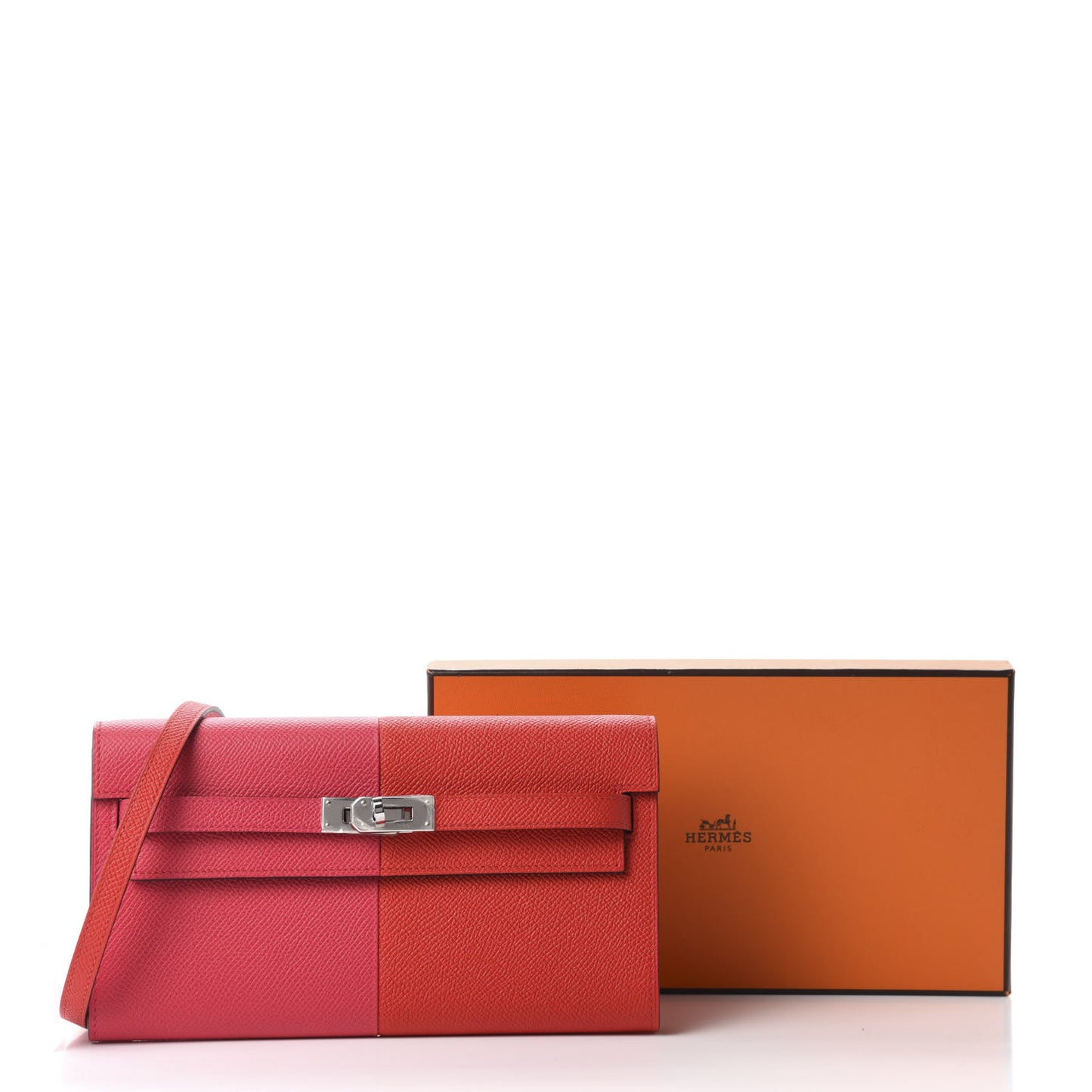 Epsom Tri-Color Kelly Wallet To Go Rouge De Coeur Rose Extreme Bleu Zanzibar