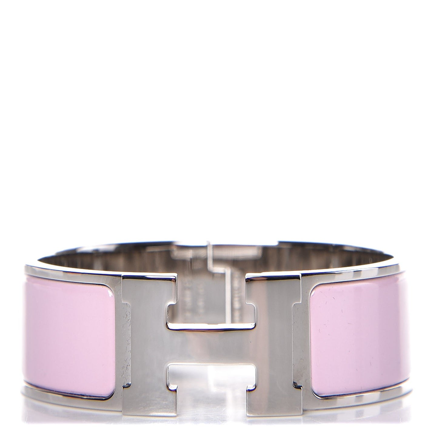 Enamel Wide Clic Clac H PM Bracelet Rose Nacarat