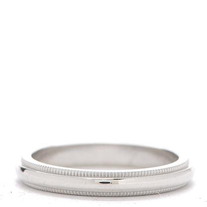 Tiffany Platinum 3mm Milgrain Wedding Band Ring 54 7 3 of 4
