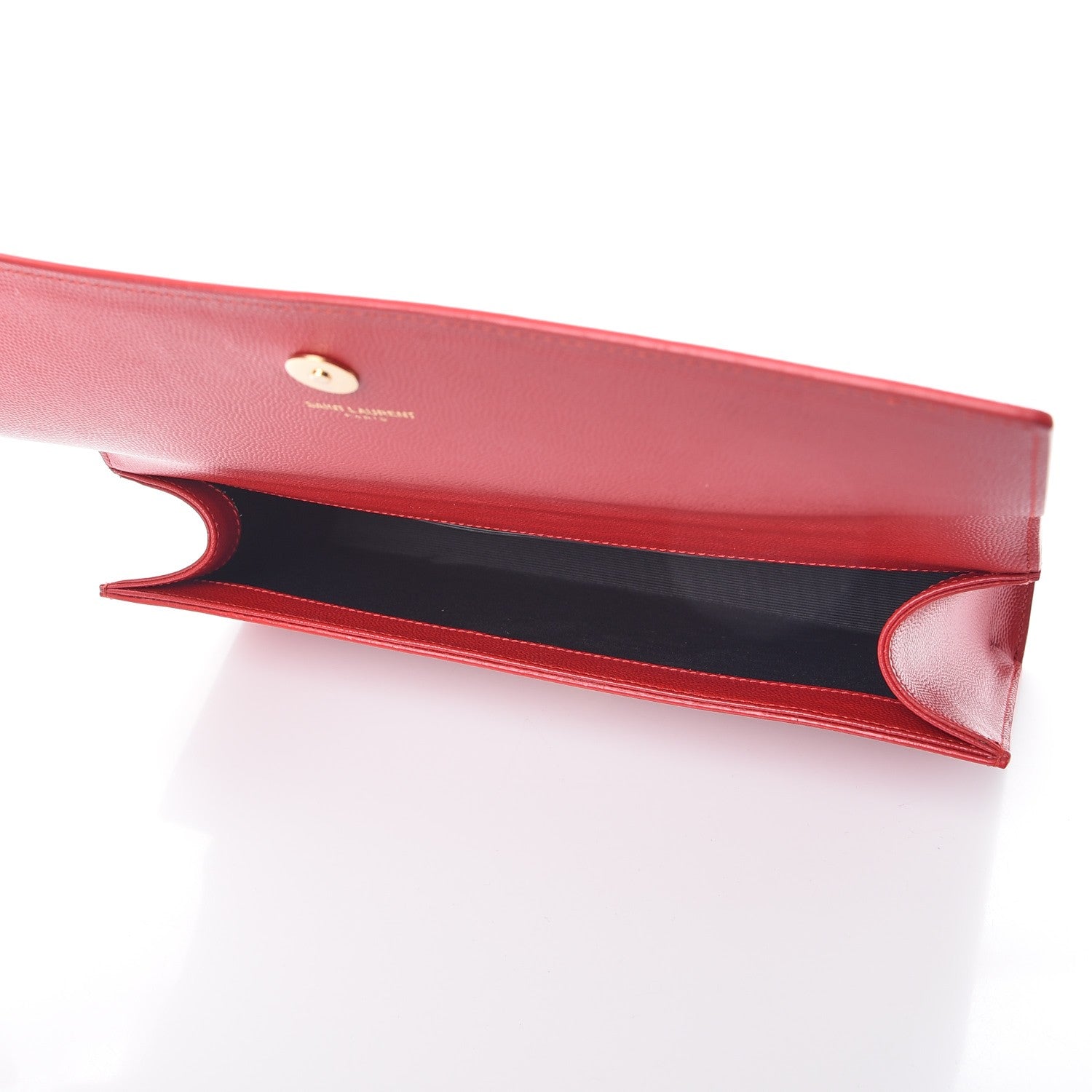 Saint Laurent Grain De Poudre Classic Monogram Cassandre Clutch New Red 5 of 8