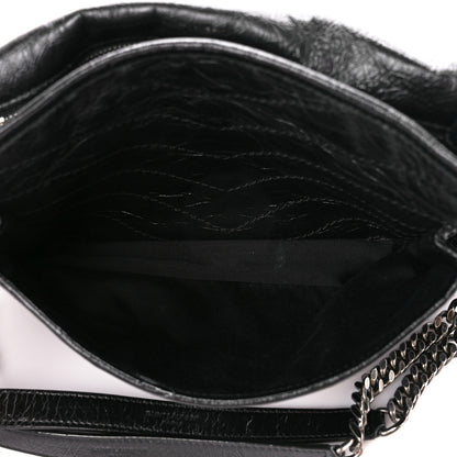 Saint Laurent Crinkled Calfskin Matelasse Monogram Medium Niki Chain Satchel Black 6 of 11