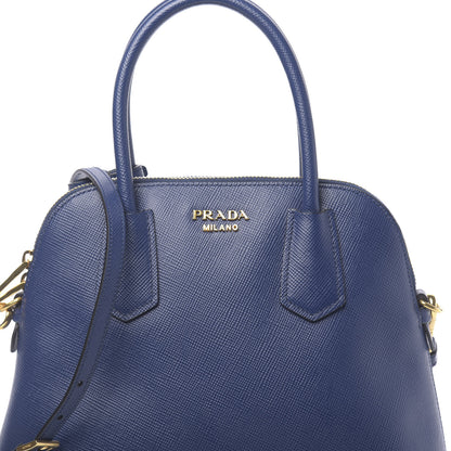 Prada Saffiano Cuir Bauletto Bluette 8 of 10