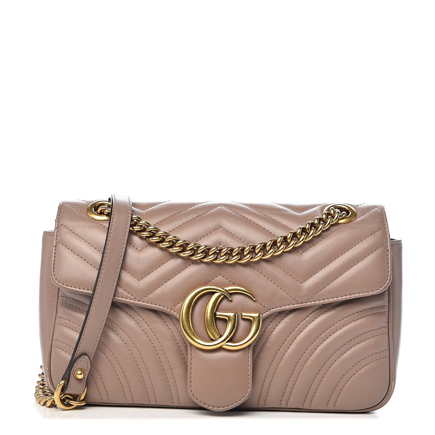 Calfskin Matelasse Small GG Marmont Shoulder Bag Porcelain Rose