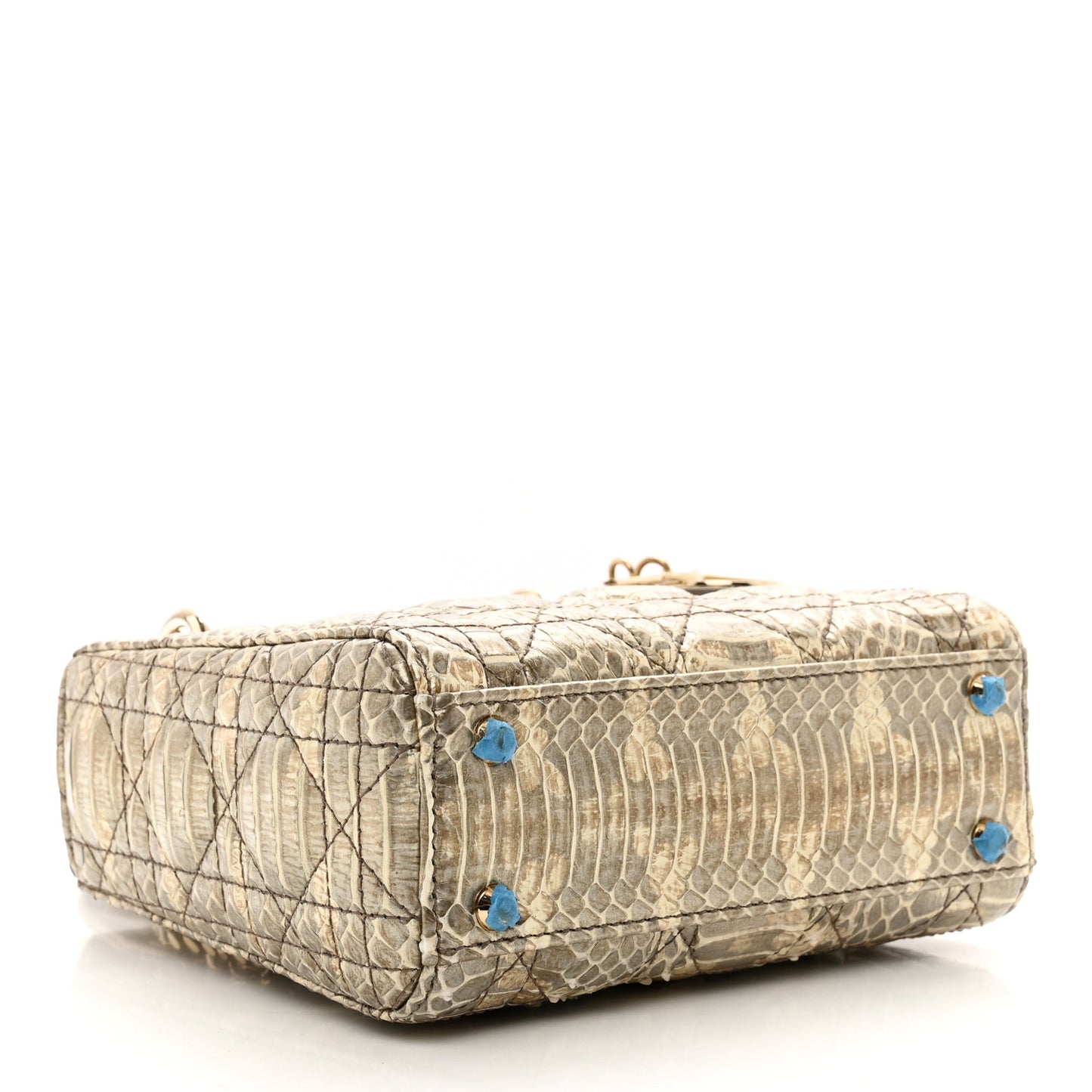 Snakeskin Cannage Mini Lady Dior Beige