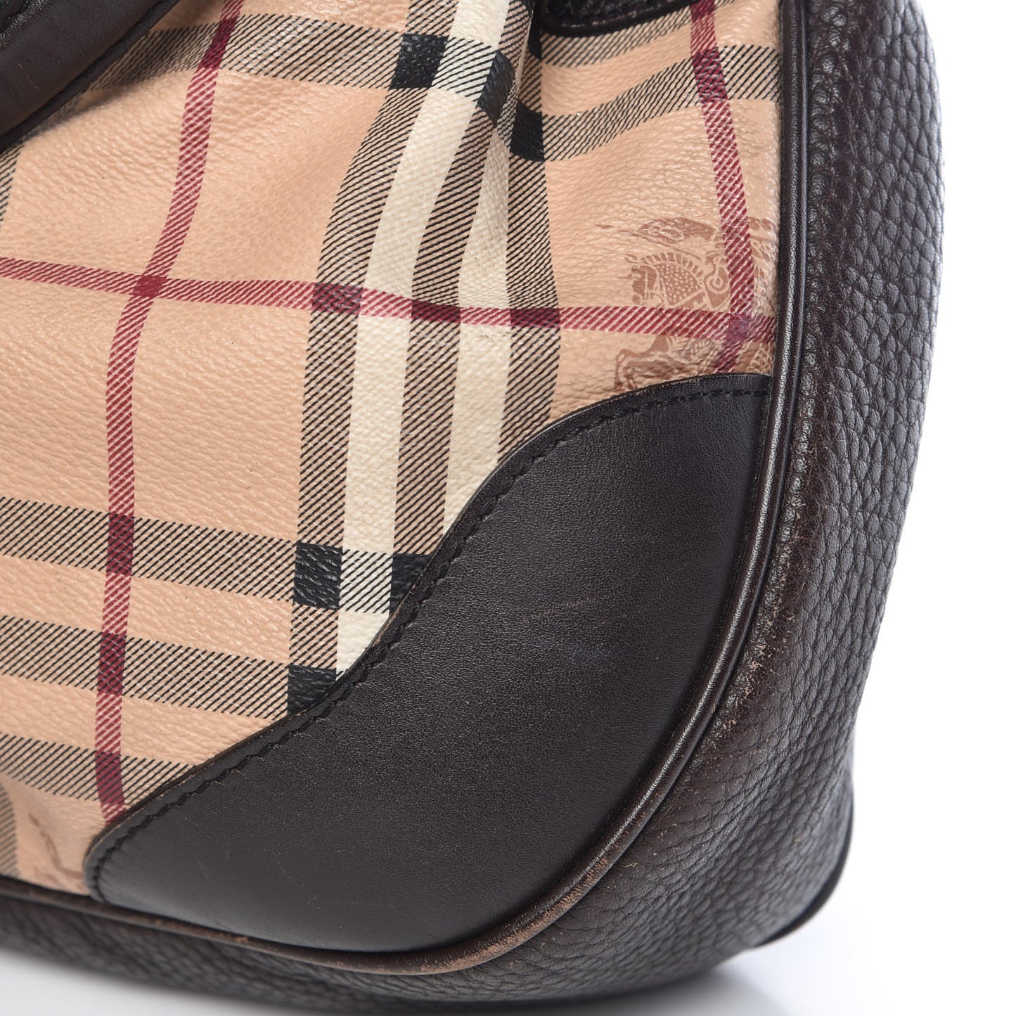 Grained Calfskin Haymarket Check Hobo Dark Brown