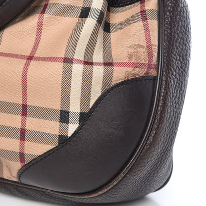 Burberry Grained Calfskin Haymarket Check Hobo Dark Brown 18 of 19