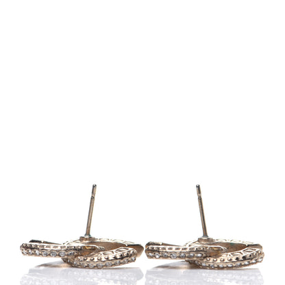 Chanel Crystal Timeless CC Earrings Light Gold 5 of 5