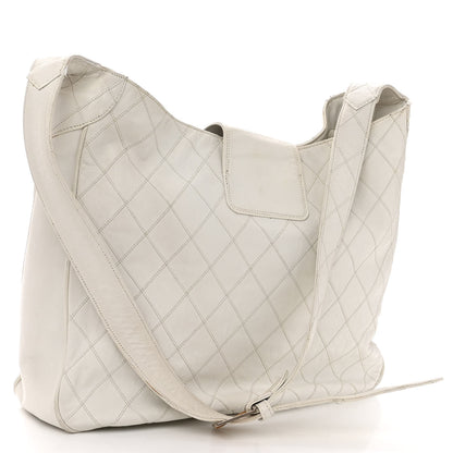 Chanel Lambskin Stitched Shoulder Bag White 3 of 13