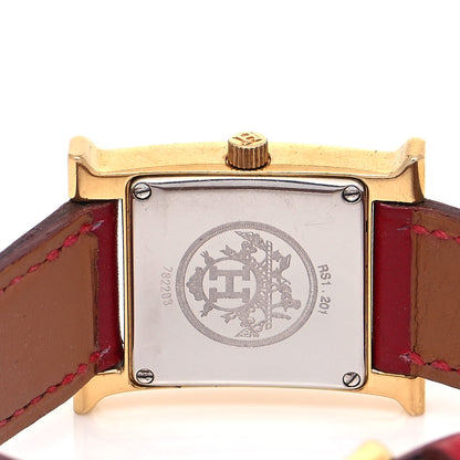 Hermes Stainless Steel Epsom 21mm Heure H Hour Quartz Watch Rouge 4 of 5