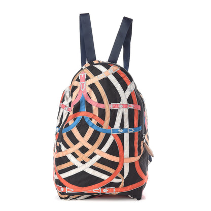 Hermes Silk Barenia Cavalcadour Airsilk Backpack Black Bleu Marine Fauve 1 of 9