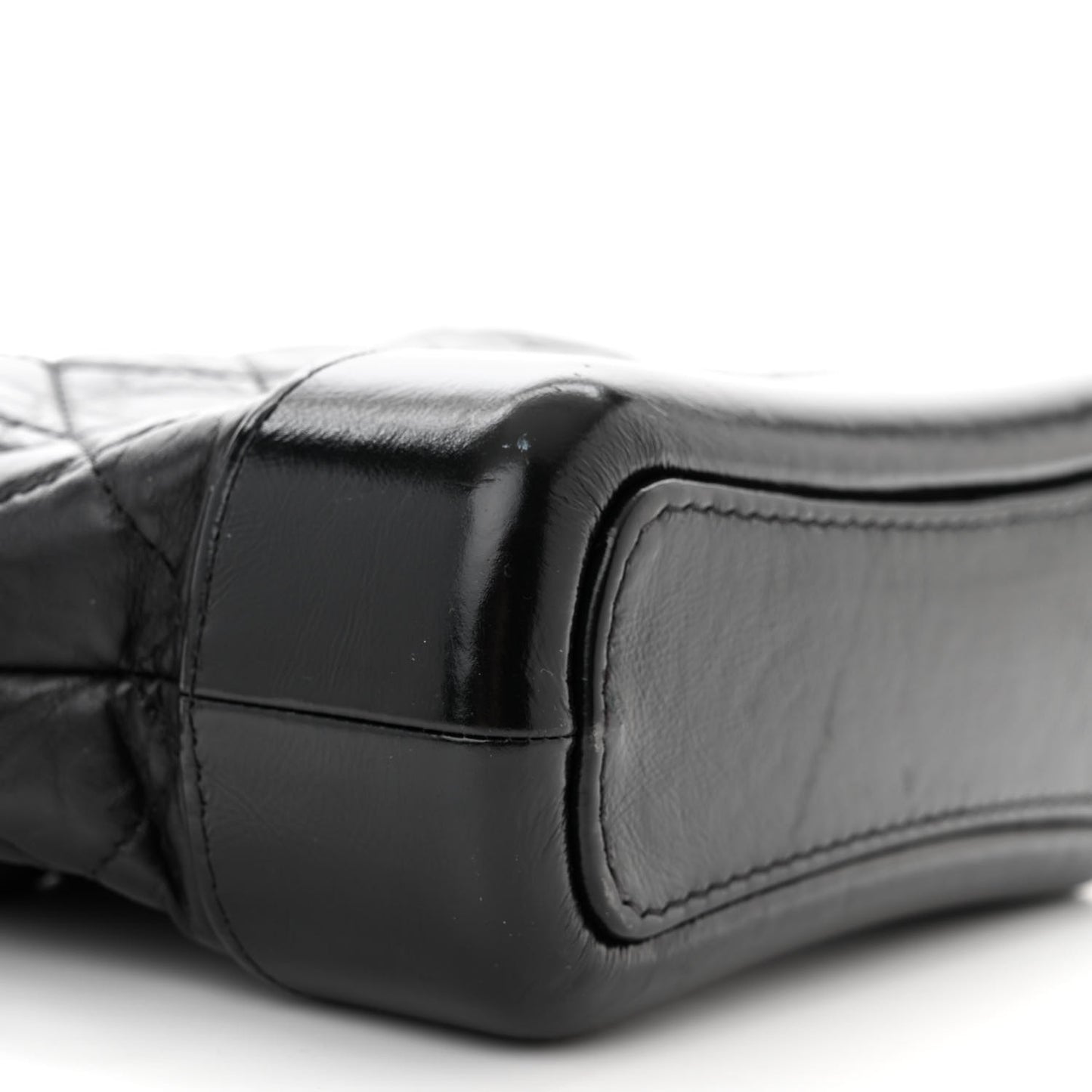 Aged Calfskin Quilted Small Gabrielle Hobo Black