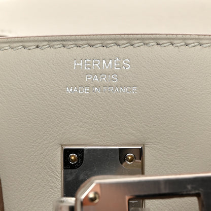 Hermes Veau Jonathan Birkin 25 Gris Perle 6 of 11