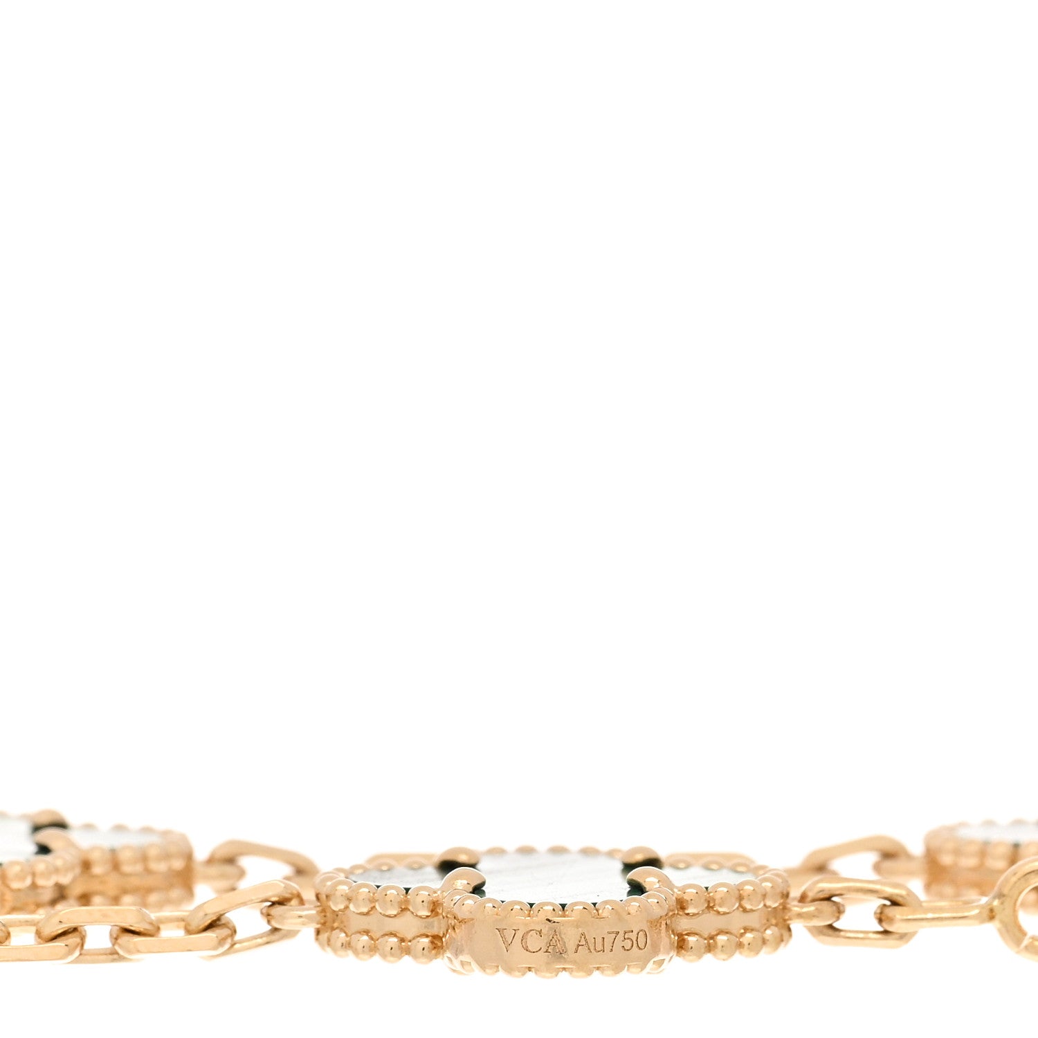 Van Cleef & Arpels 18K Yellow Gold Malachite 5 Motifs Vintage Alhambra Bracelet 3 of 3