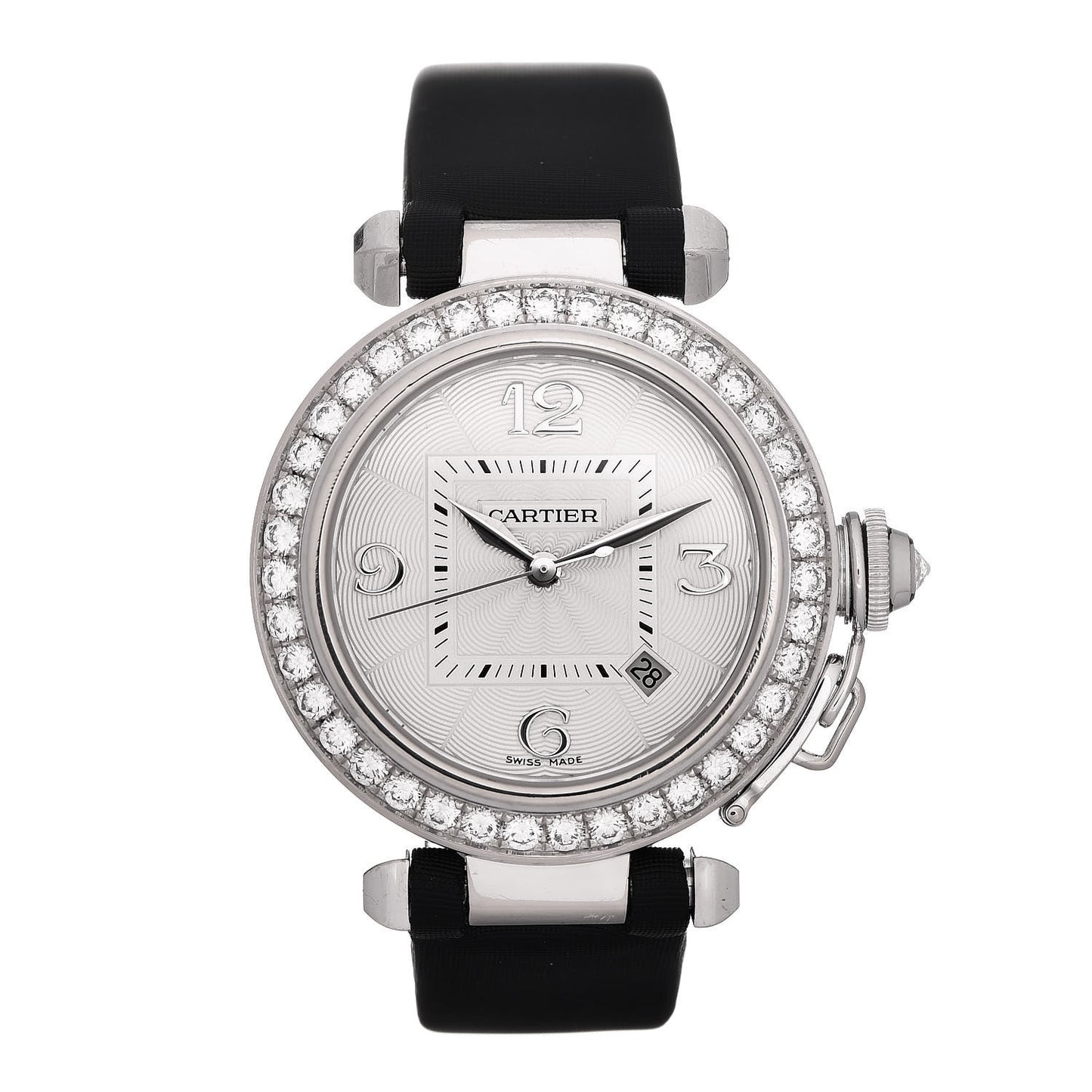 18K White Gold Satin Diamond Bezel 32mm Pasha C Automatic Watch