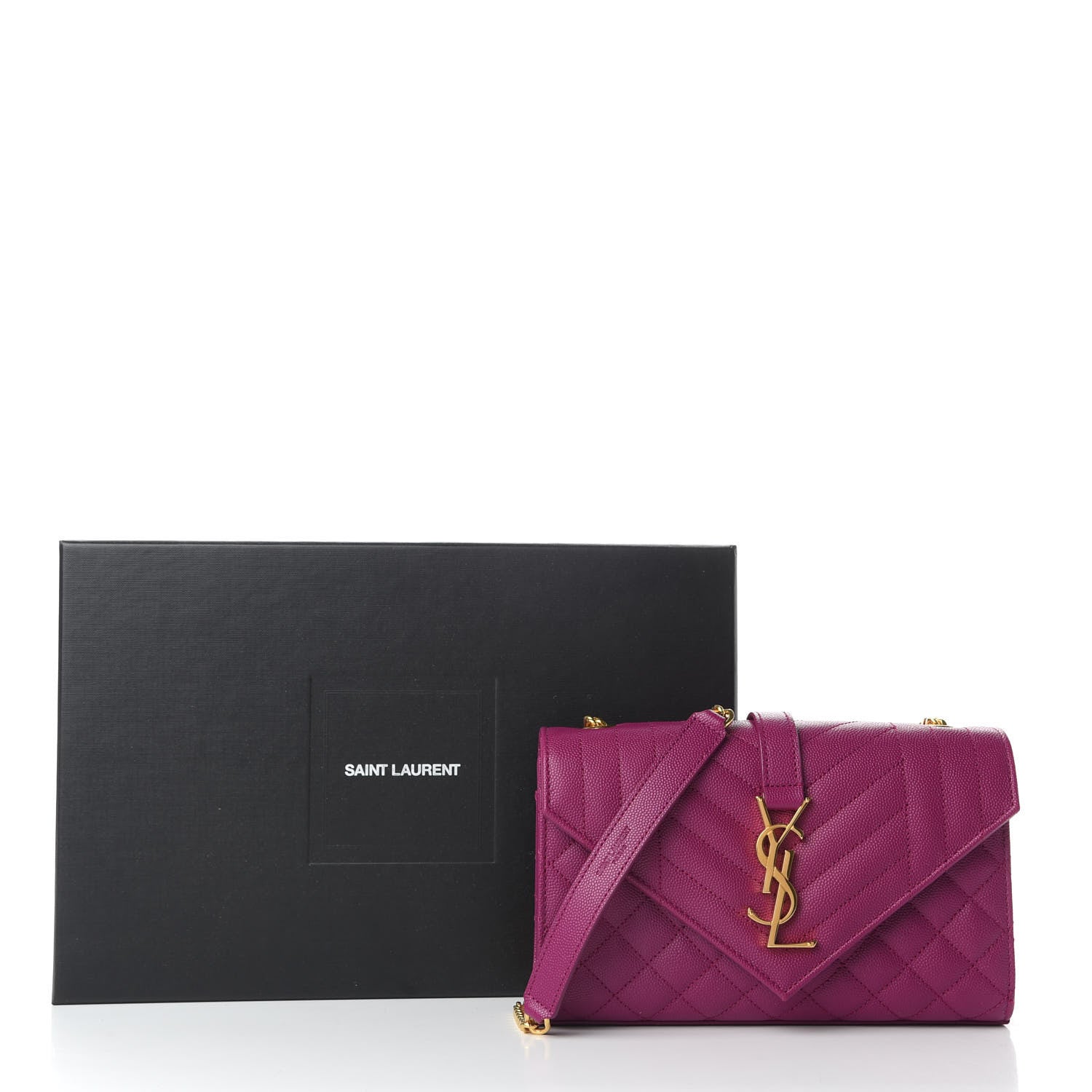 Saint Laurent Grain De Poudre Textured Mixed Matelasse Triquilt Small Monogram Satchel Dark Grape 10 of 10