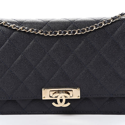 Chanel Caviar Quilted Golden Class Wallet On Chain WOC Navy 8 of 11