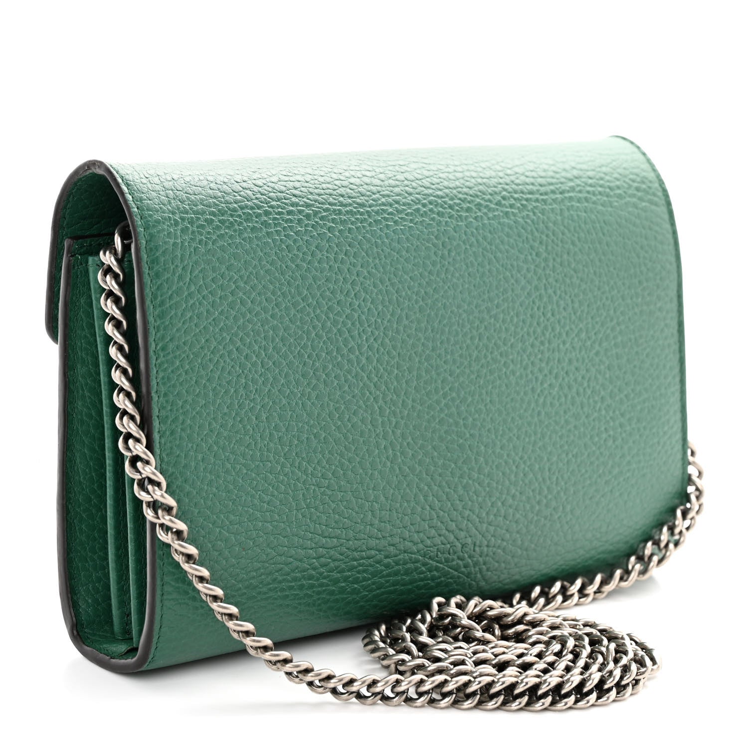 Gucci Calfskin Mini Dionysus Chain Wallet Emerald 3 of 11