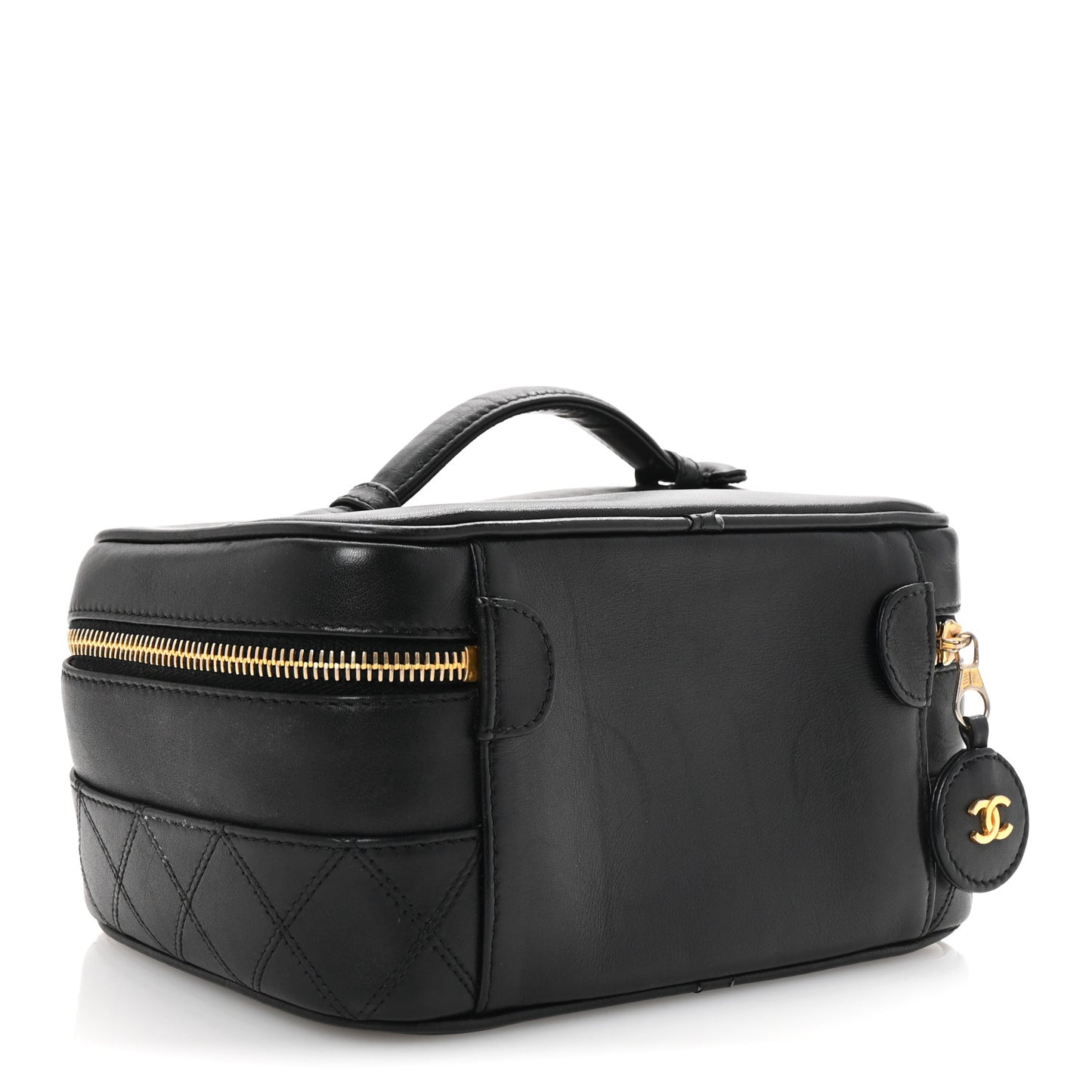 Lambskin Vanity Cosmetic Case Black