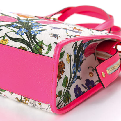 Gucci Canvas Medium Flora Tote Fuchsia 7 of 10