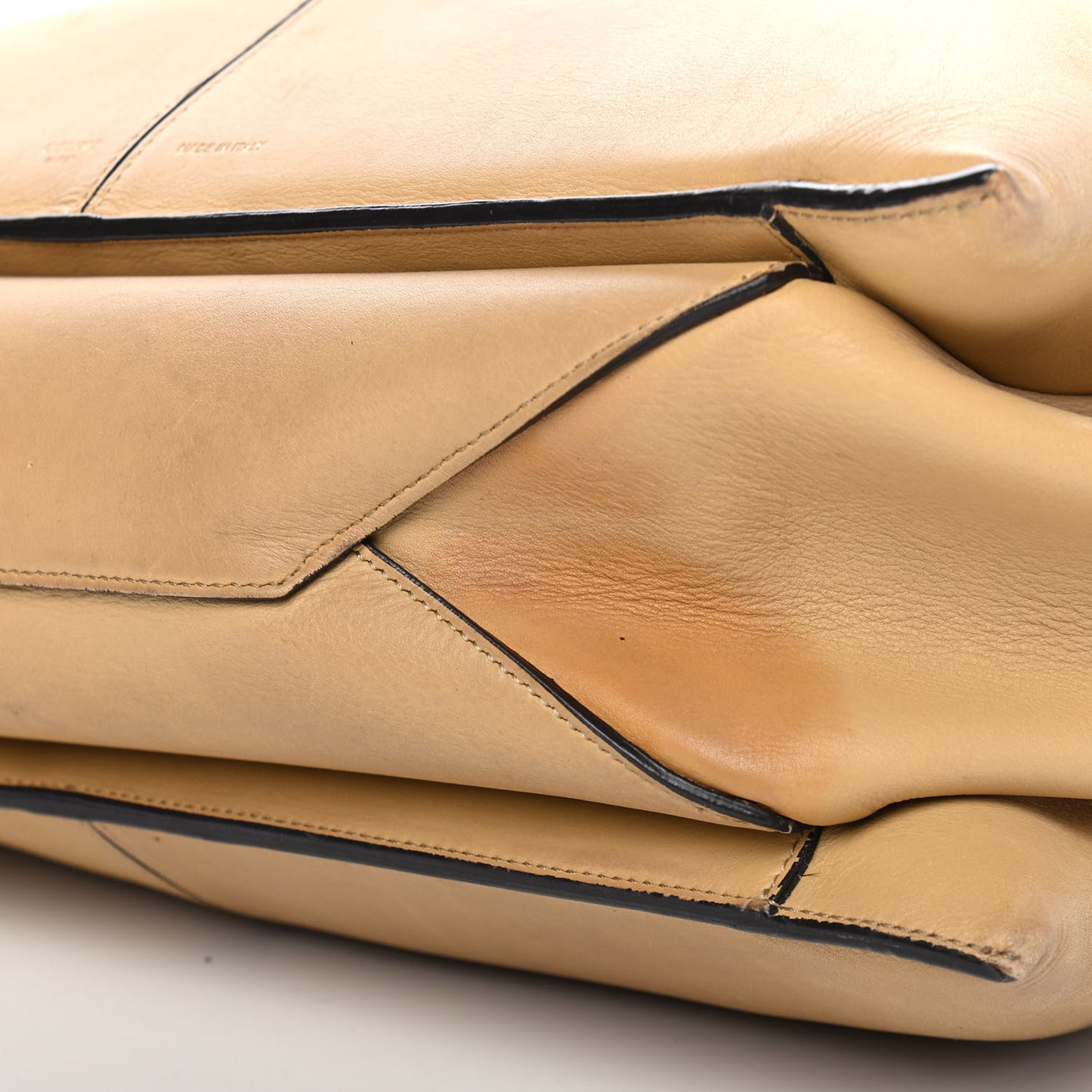 Supple Natural Calfskin Medium Tri-Fold Bag Sand