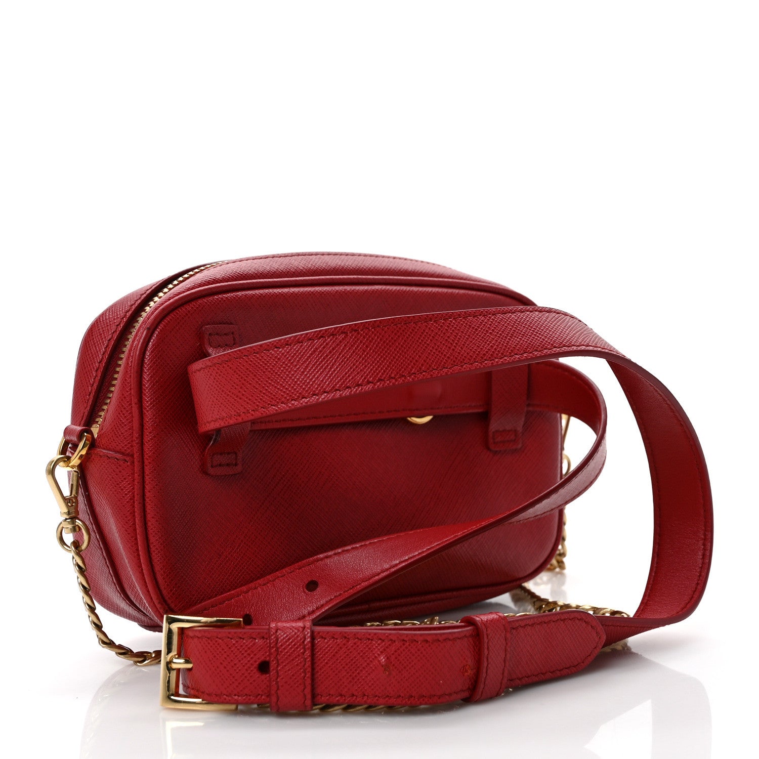 Prada Saffiano Lux Belt Bag Fuoco 2 of 8