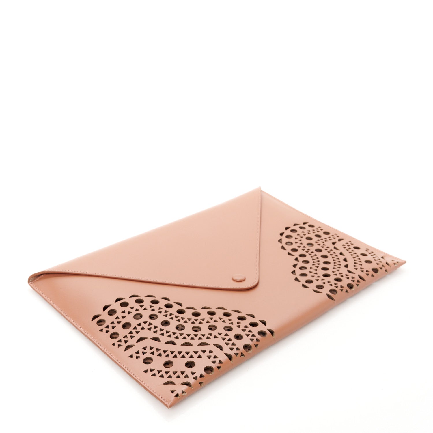 Alaia Calfskin Vienne Laser Cut Envelope Clutch Poudre 4 of 7