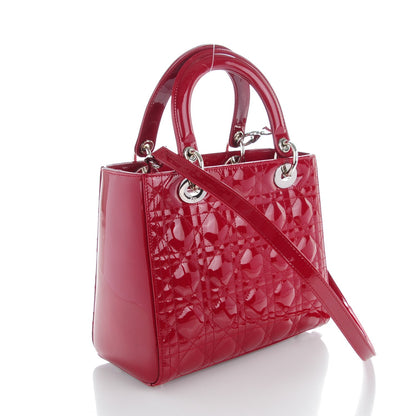 Christian Dior Patent Cannage Medium Lady Dior Red 3 of 8