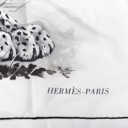 Hermes Silk Panthera Pardus Scarf 140 Black White Anthracite 2 of 5