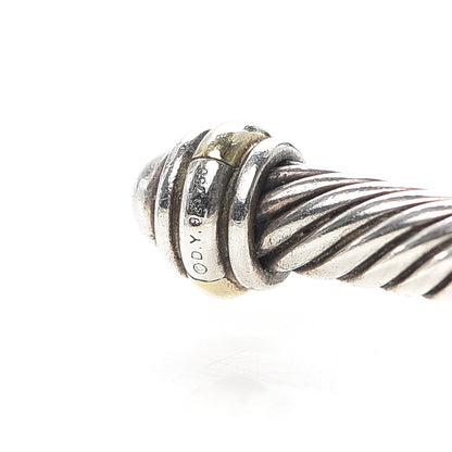 David Yurman Sterling Silver 18K Yellow Gold 4mm Cable Classics Bracelet 4 of 5
