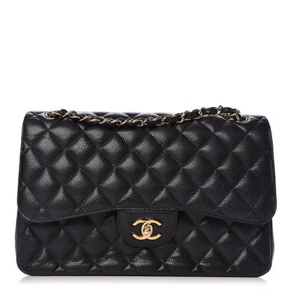 Chanel Caviar Quilted Jumbo Double Flap Black 1 of 11
