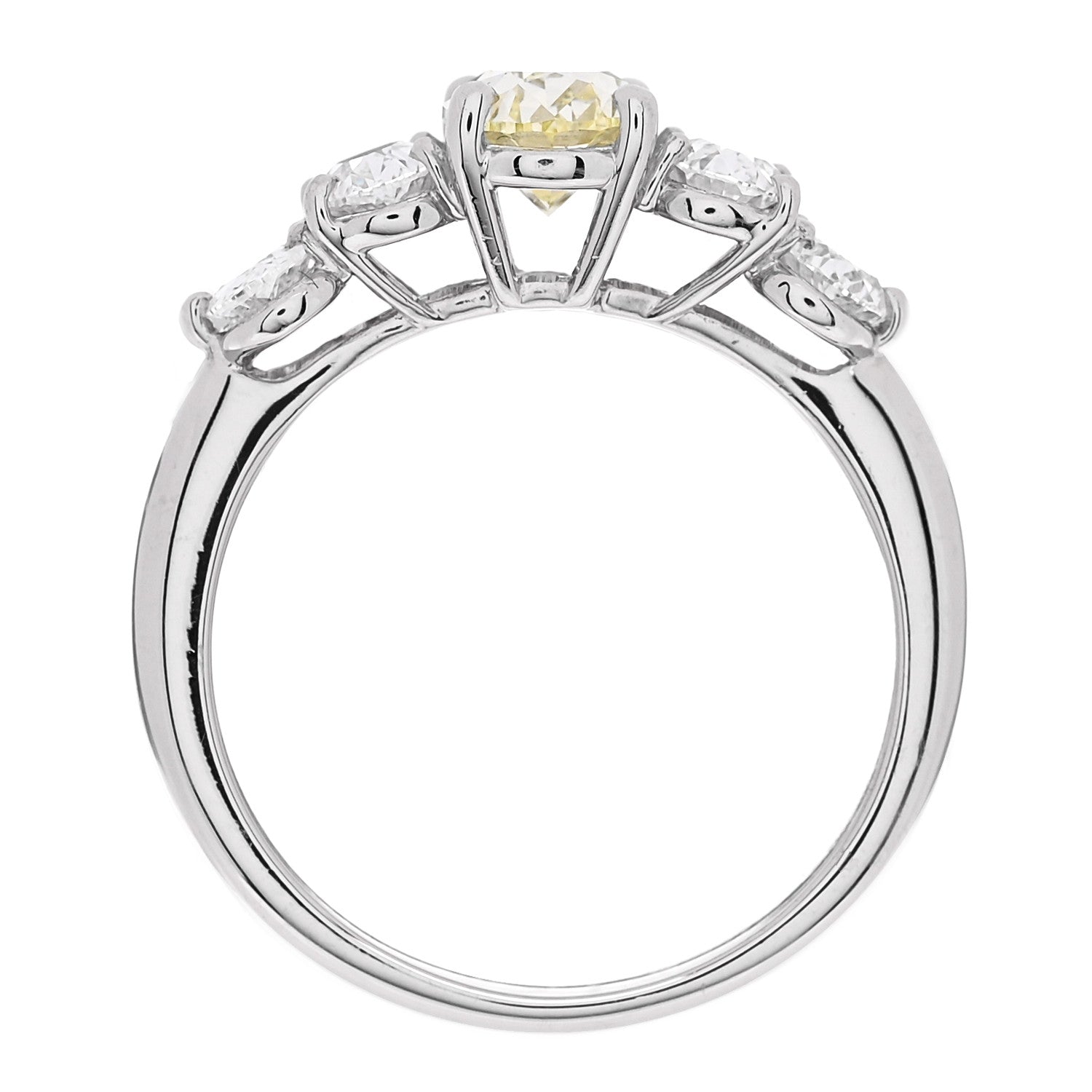 Parker & West by FASHIONPHILE Platinum Yellow Diamond 1.71ctw Five Stone Ring 51 5.75 5 of 10
