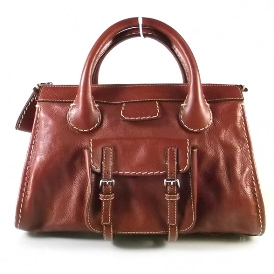 Calfskin Edith Satchel Whiskey