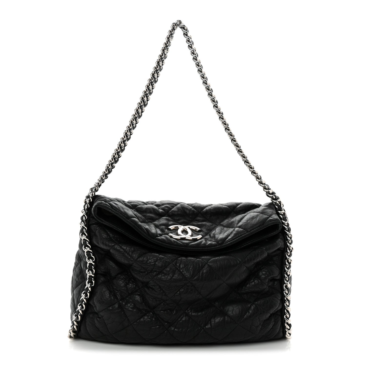 Chanel Washed Lambskin Chain Around Hobo Black 1 of 12