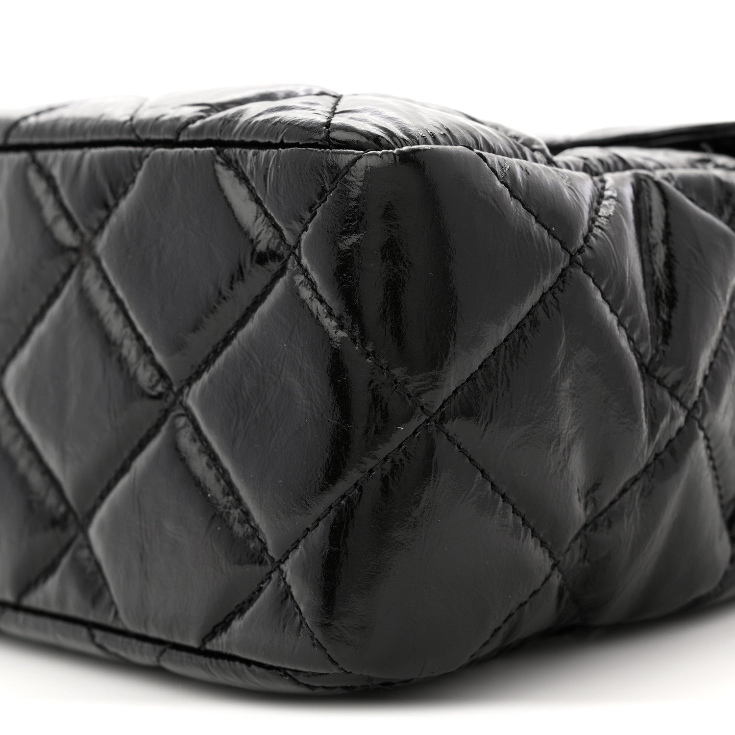 Chanel Shiny Crumpled Calfskin Quilted Large Wavy CC Hobo Black 10 of 10