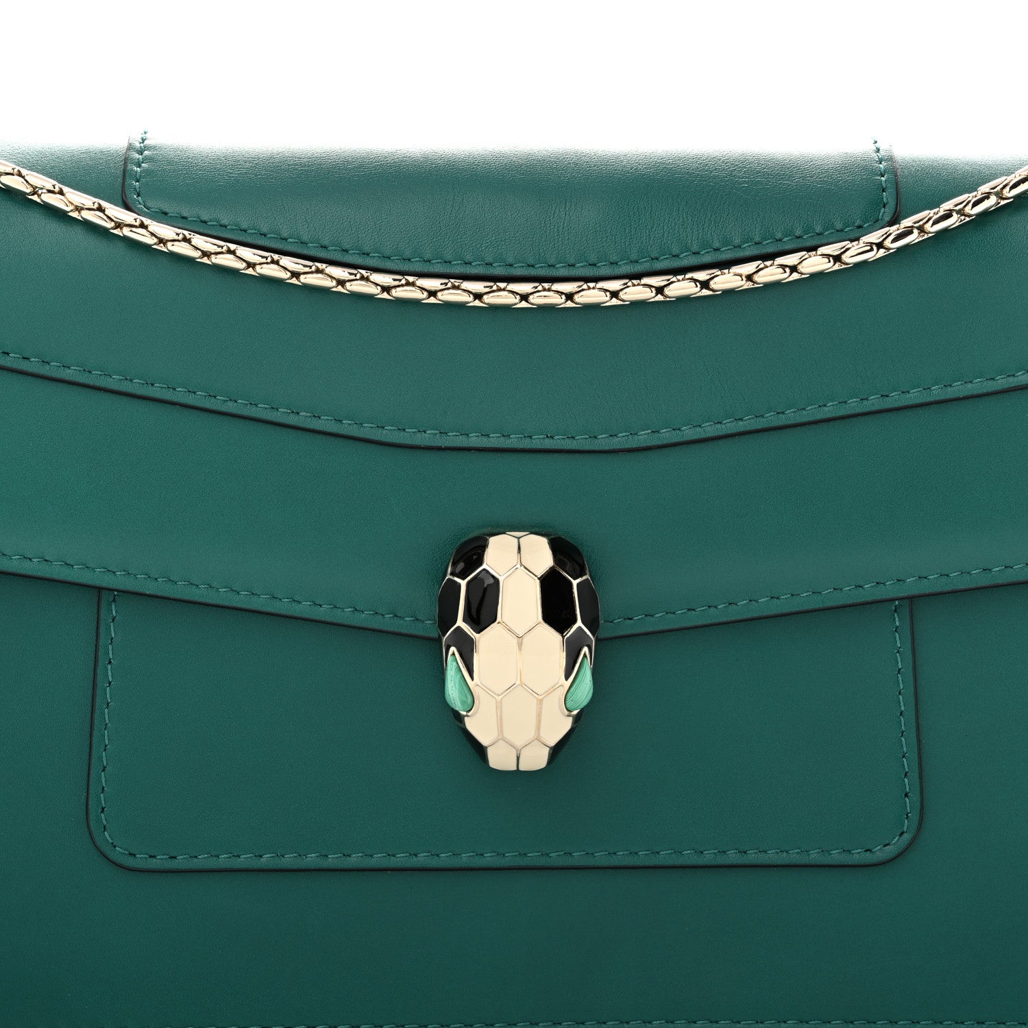 Bulgari Calfskin Serpenti Forever Shoulder Bag Emerald Green 8 of 12