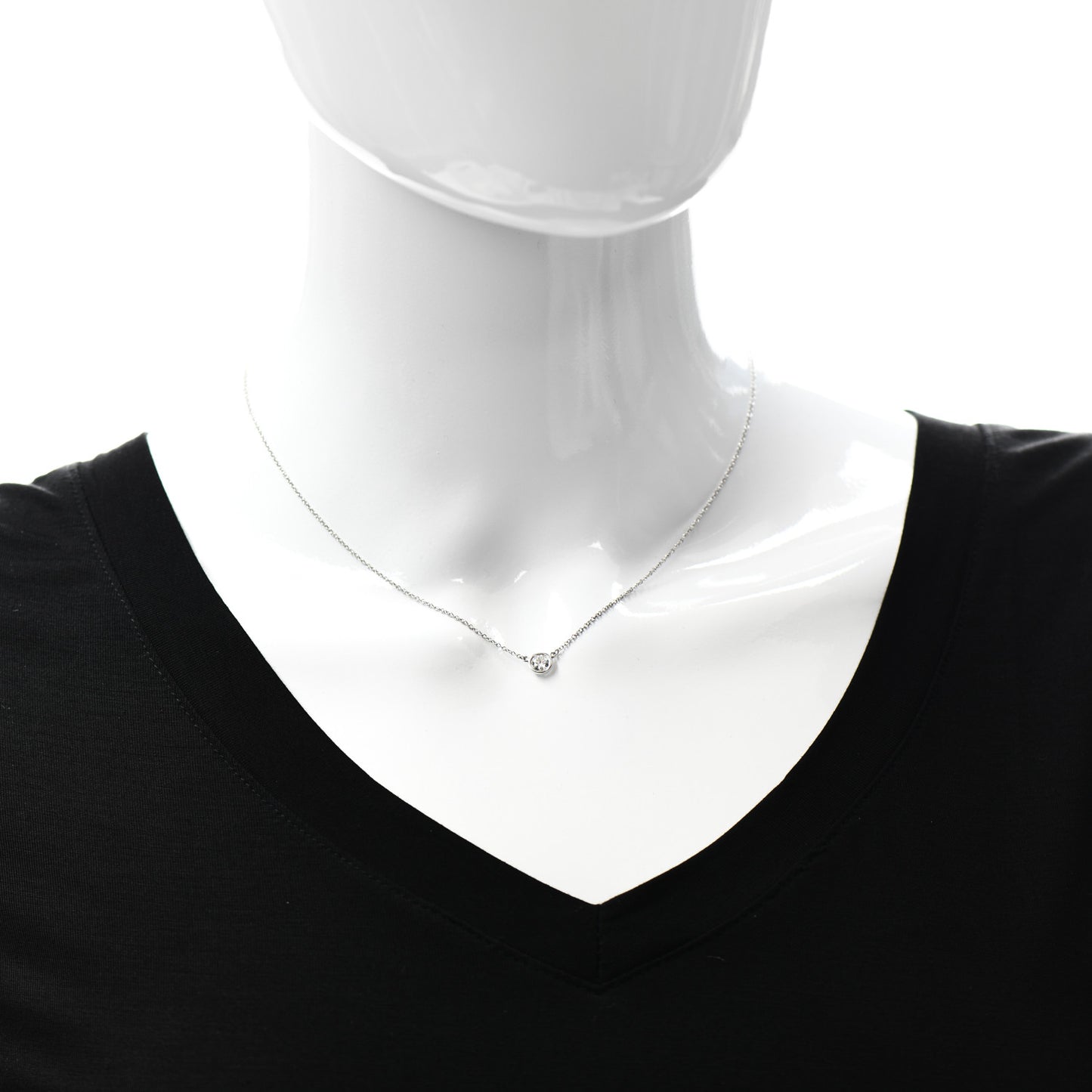 Platinum Diamond .32ct Elsa Peretti Diamonds by the Yard Pendant Necklace